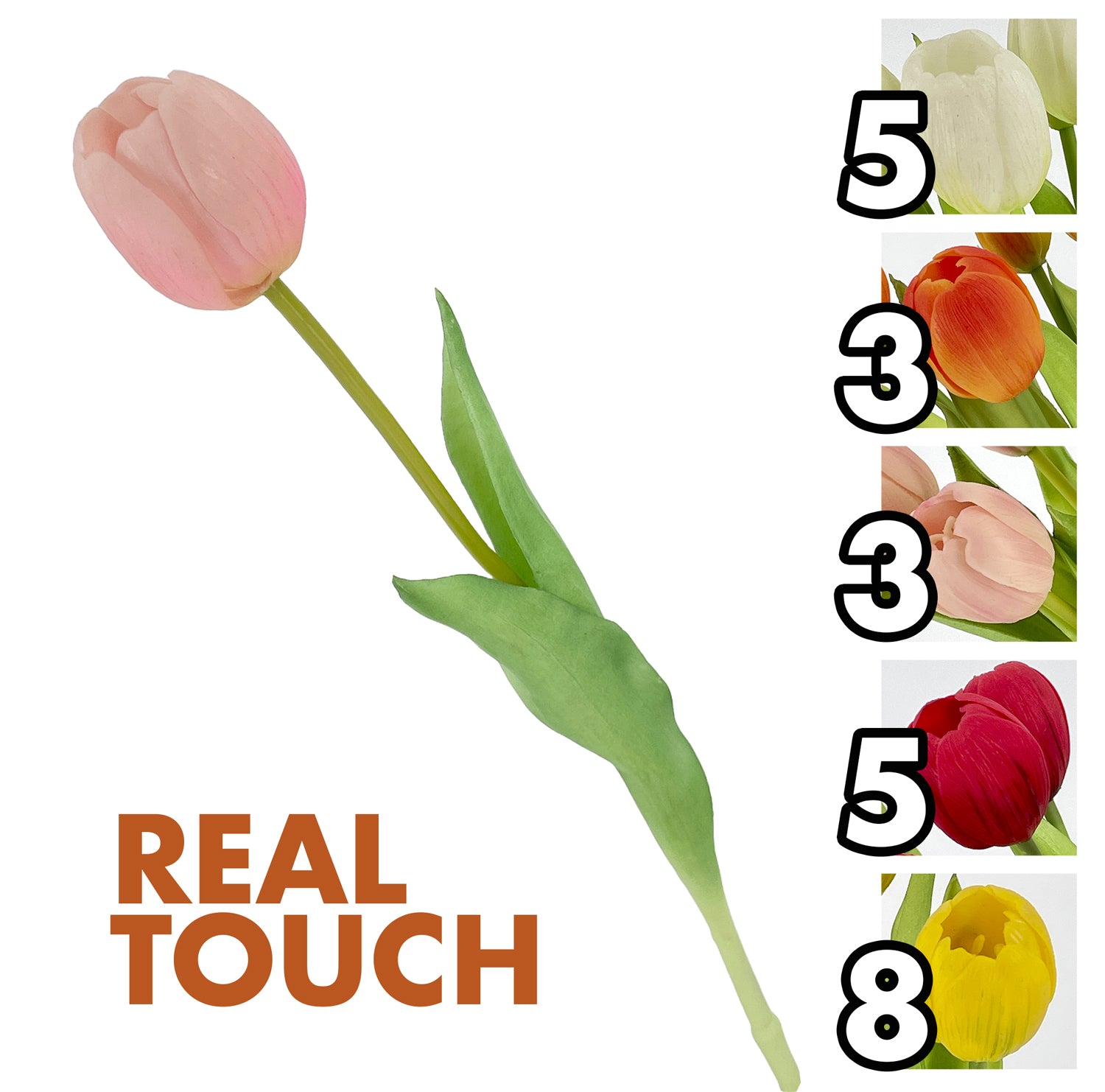 VEA STELO TULIPANI 40CM AME62405 5 ASSORTITI REAL TOUCH