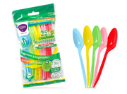 CLENDY CUCCHIAINI RIUTILIZZABILI 25PZ ARCOBALENO