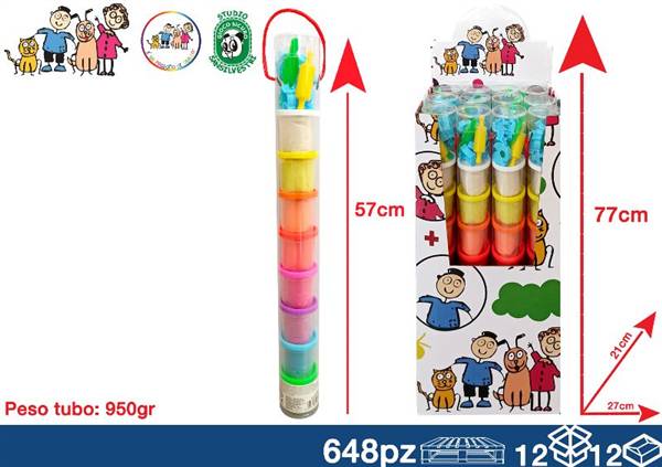EOL PLASTILINA BARATTOLO 85GR 8PZ FLUO