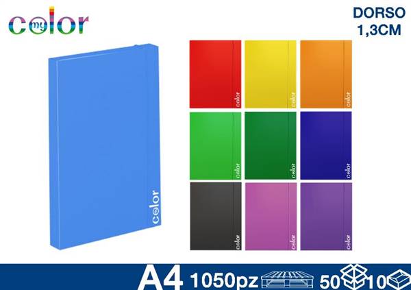 COLOR CARTELLINA C/ELASTICO A4 DORSO 1,3 