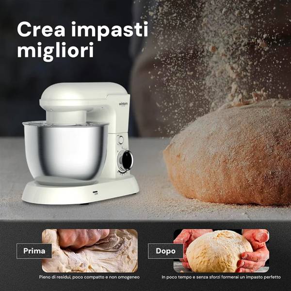 AVILIA IMPASTATRICE PLANETARIA 5LT CREMA 1500W