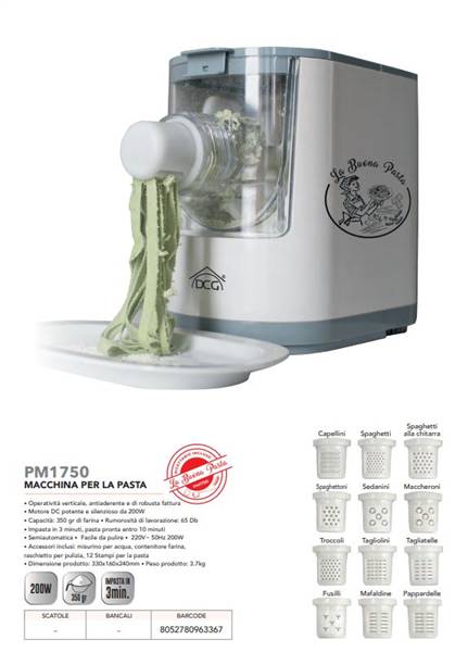 DCG MACCHINA DELLA PASTA 12 TRAFI PM1750 