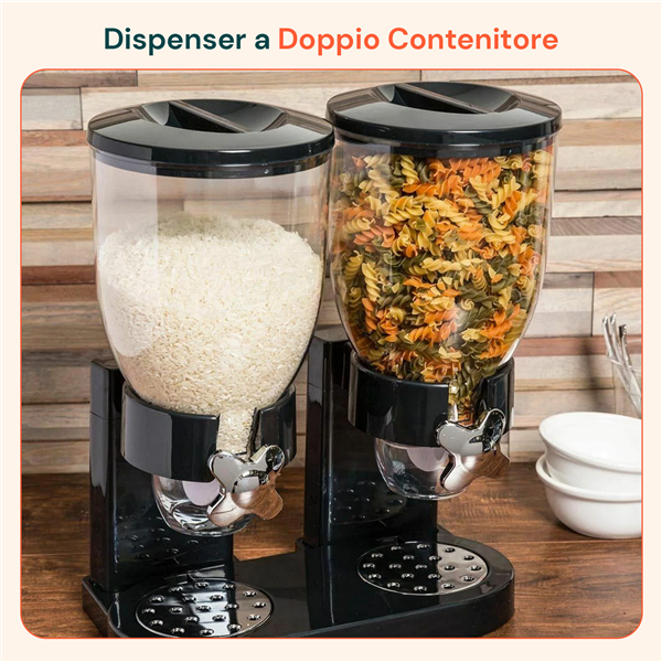 AVILIA DISPENSER DA CUCINA DOPPIO 3,5LT NERO CON GRIGLIA ANTIBRICIOLE