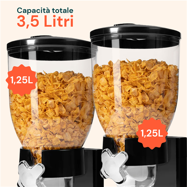 AVILIA DISPENSER DA CUCINA DOPPIO 3,5LT NERO CON GRIGLIA ANTIBRICIOLE