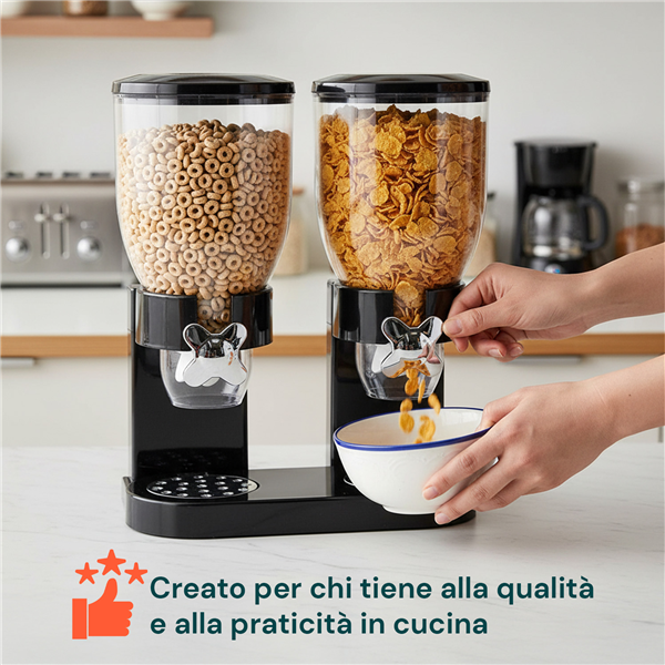 AVILIA DISPENSER DA CUCINA DOPPIO 3,5LT NERO CON GRIGLIA ANTIBRICIOLE