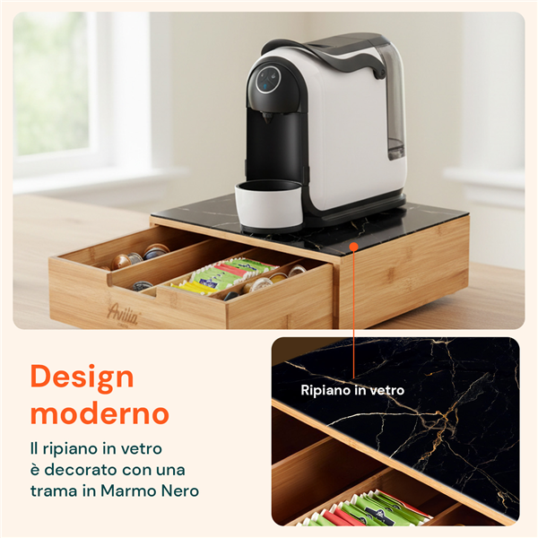 AVILIA PORTACAPSULE IN BAMBU MARMO NERO 