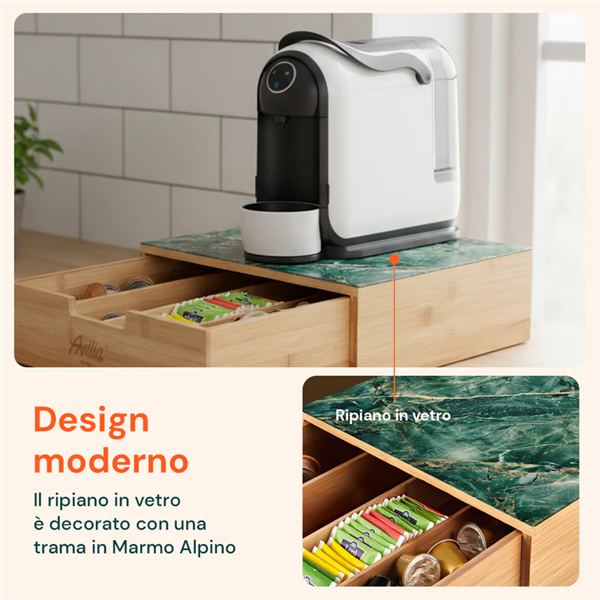 AVILIA PORTACAPSULE IN BAMBU MARMO VERDE 