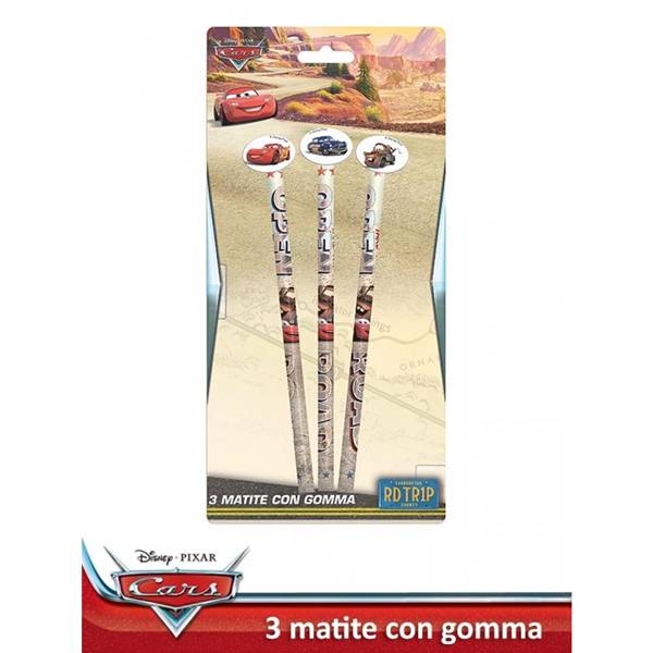 MATITE 3PZ CON GOMMA CARS 