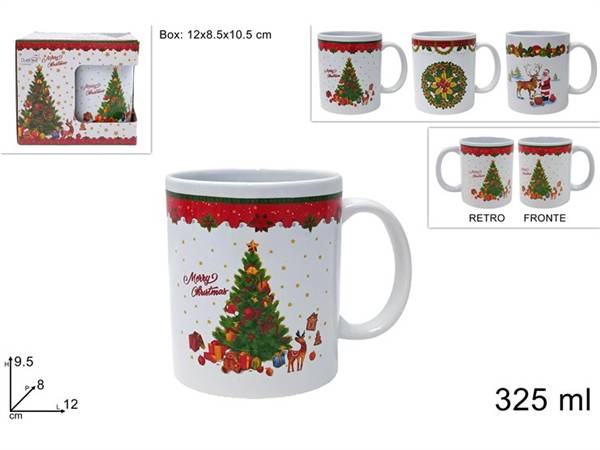 DUE ESSE TAZZONE MUG 325ML NATALIZIO ASS 