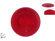 DUE ESSE PIATTO VETRO 33CM ROSSO 
