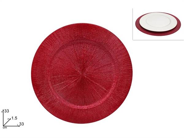 DUE ESSE SOTTOPIATTO RIGATO 33CM ROSSO 