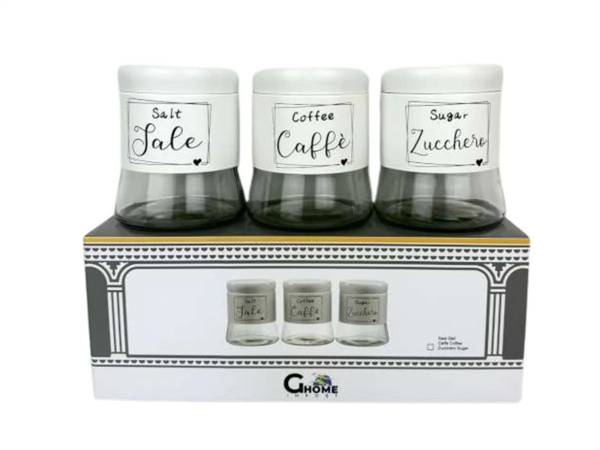 GHOME SET BARATTOLO 750ML 3PZ. SALE/ZUCCHERO/CAFFE