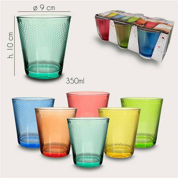 ARCA BICCHIERI 6PZ PARTY COLORI ASSORT 
