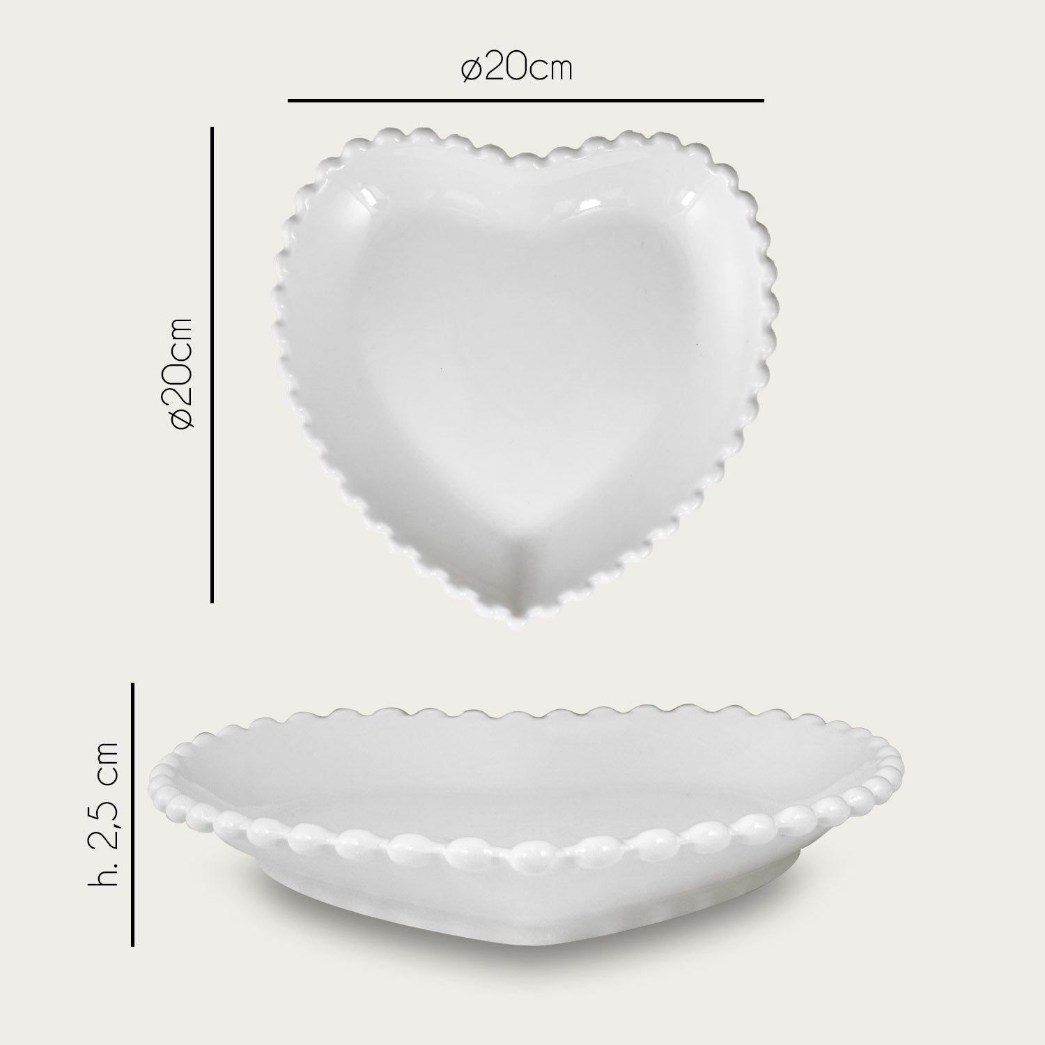 ARCA VASSOIO CUORE 20X20 H.2,5