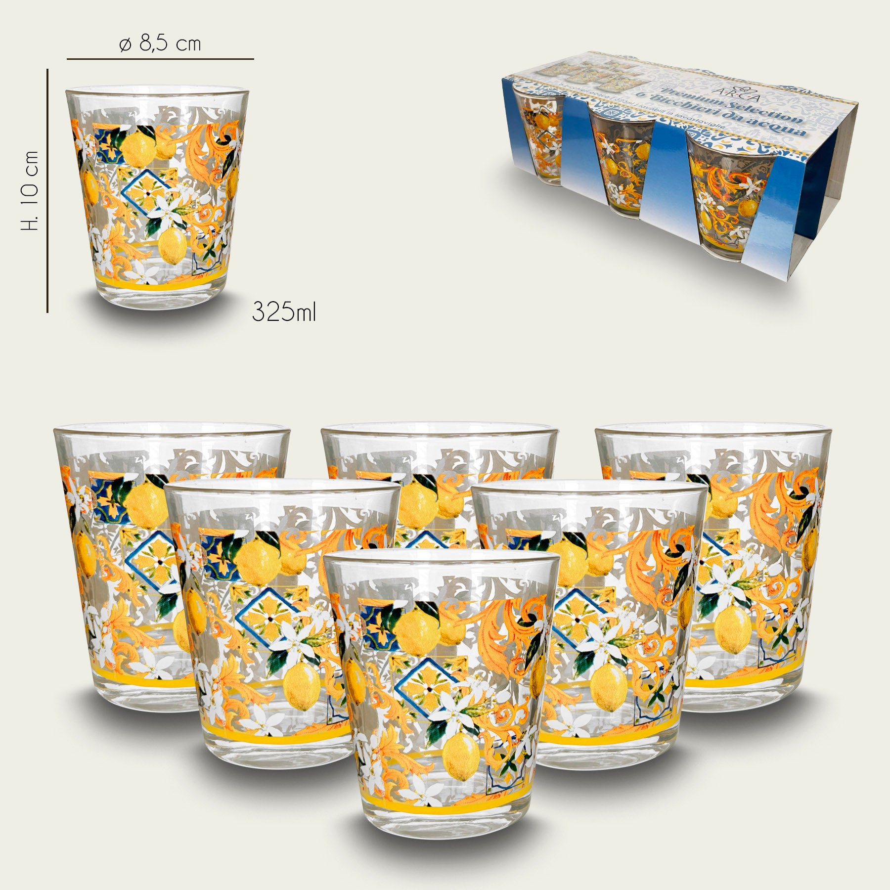 ARCA BICCHIERI 6PZ 30CL LEMON