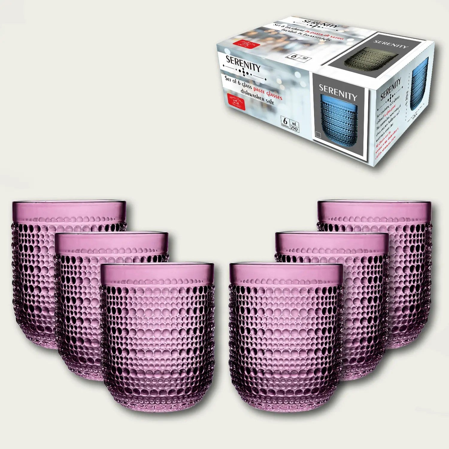 ARCA BICCHIERI 6PZ SERENITY VIOLA 250ML