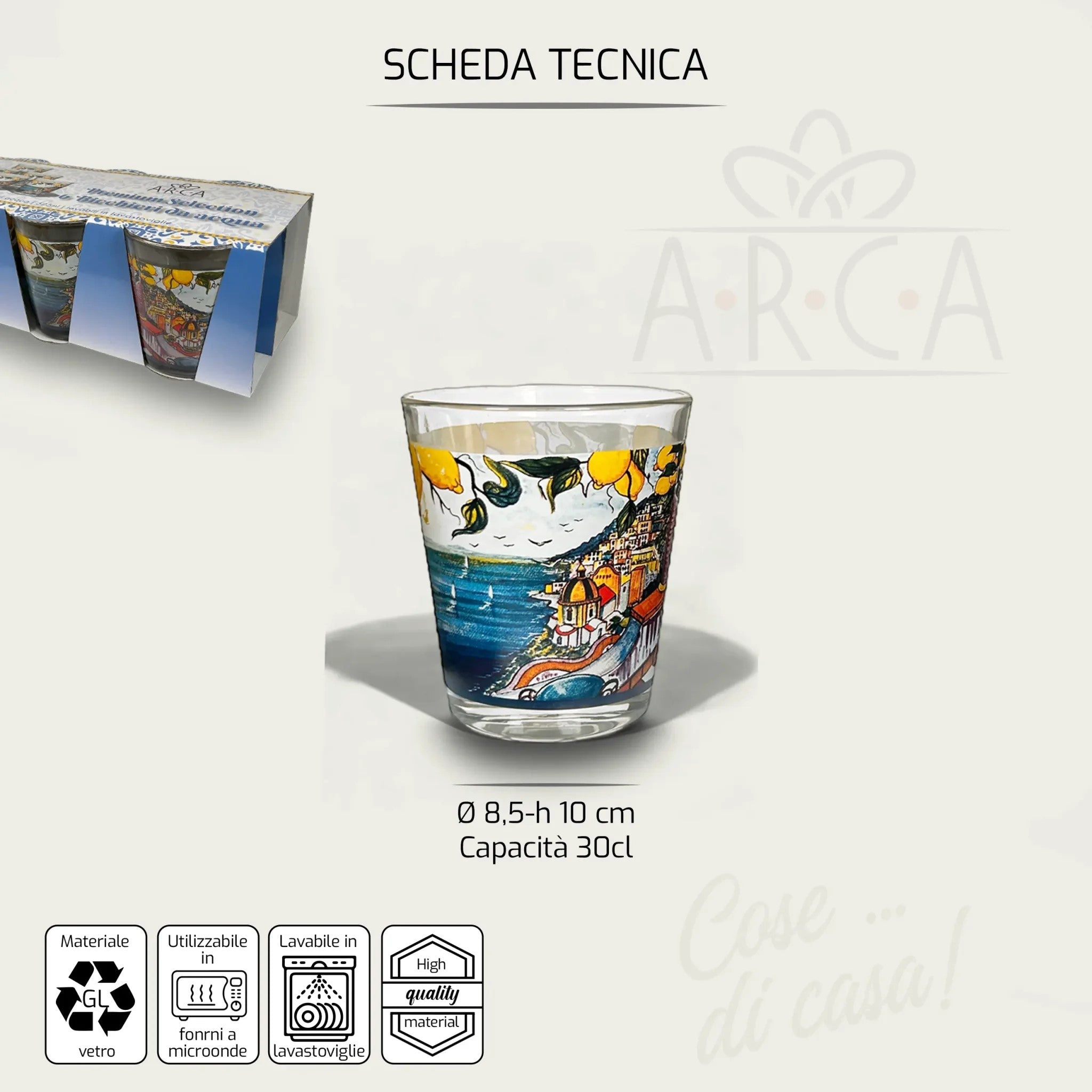 ARCA BICCHIERI VETRO 6PZ 30CL