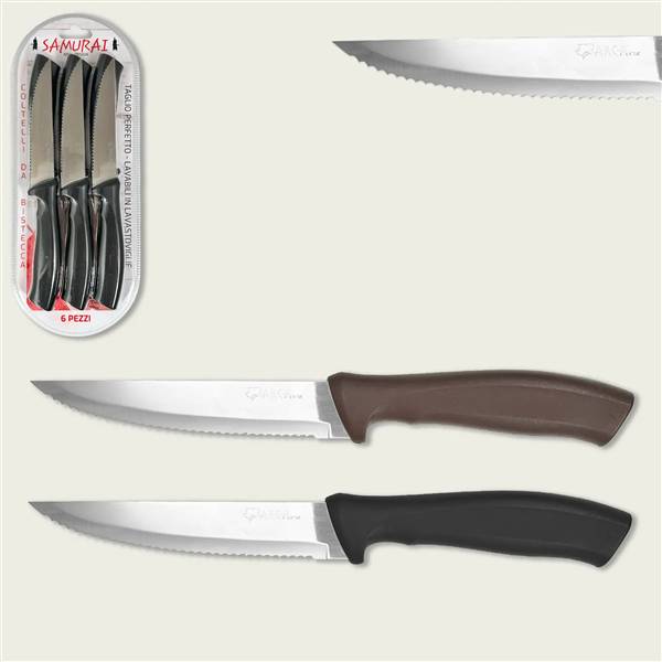 ARCA COLTELLI BISTECCA 6PZ NERO 
