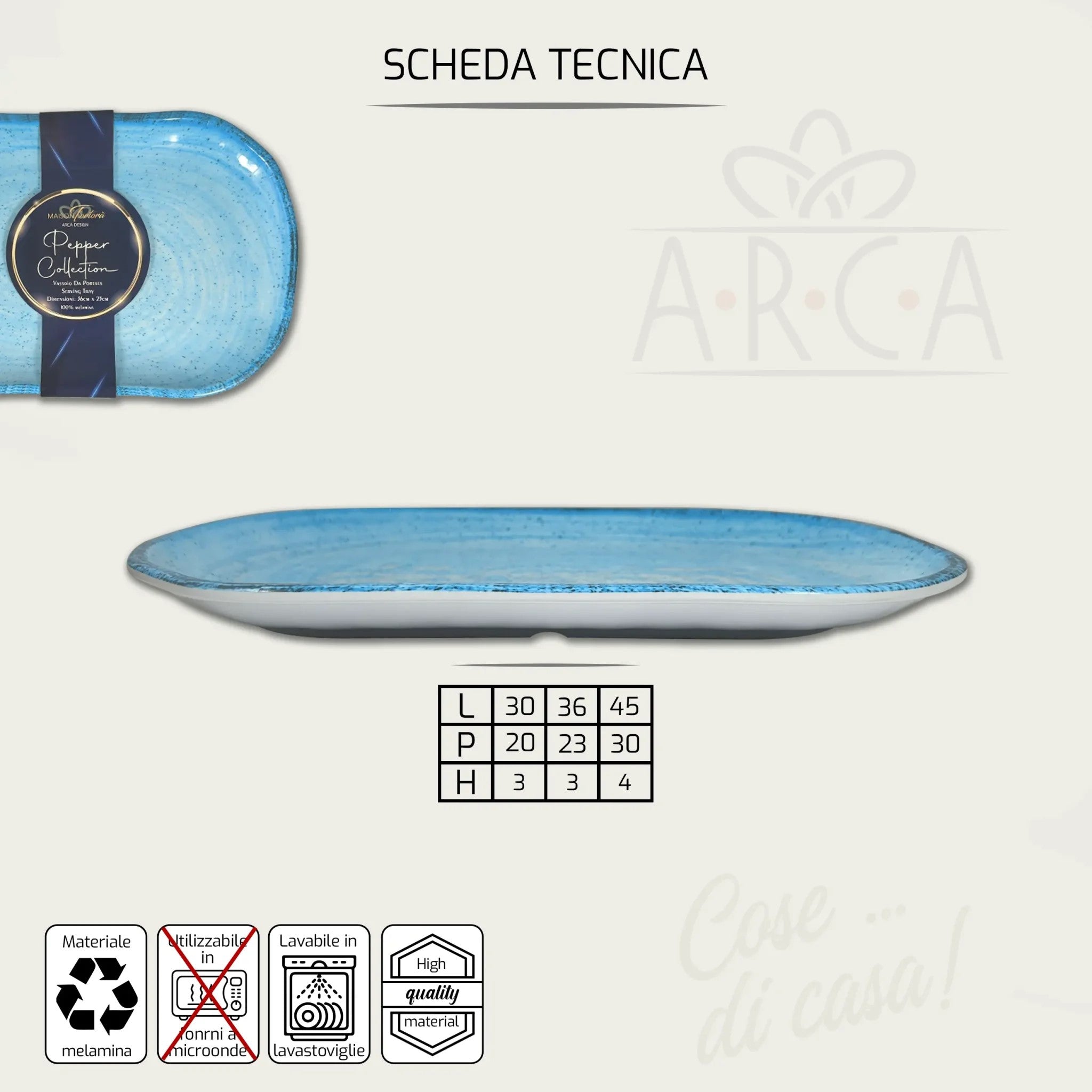 ARCA VASSOIO MEL 36X23X3 RED PEPPER