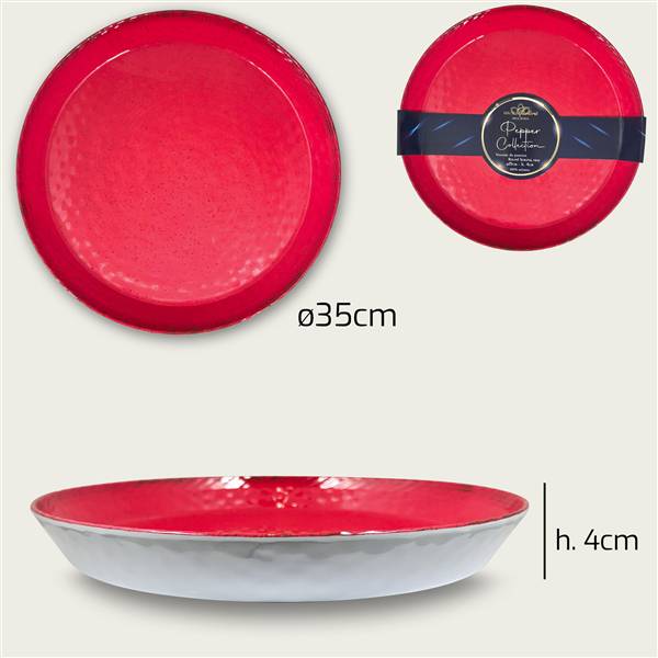 ARCA VASSOIO TONDO MEL CM.35 H.4 RED PEP MELAMINA