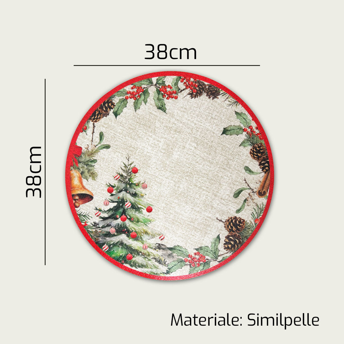 ARCA TOVAGLIETTA CM.38 XMAS SOTTOPIATTO NATALE