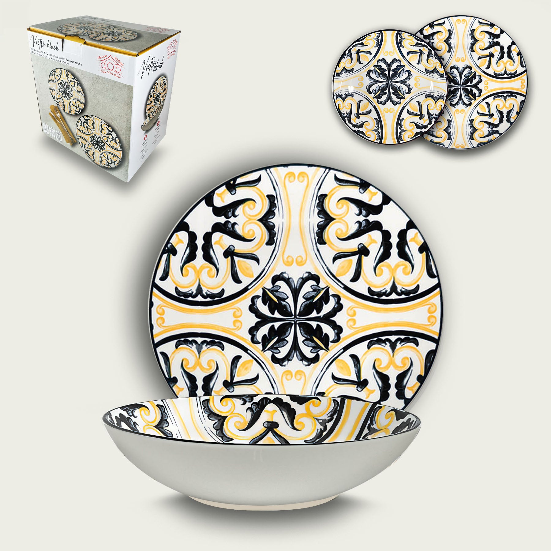 ARCA SERVIZIO PIATTI 12PZ VIETRI BLACK