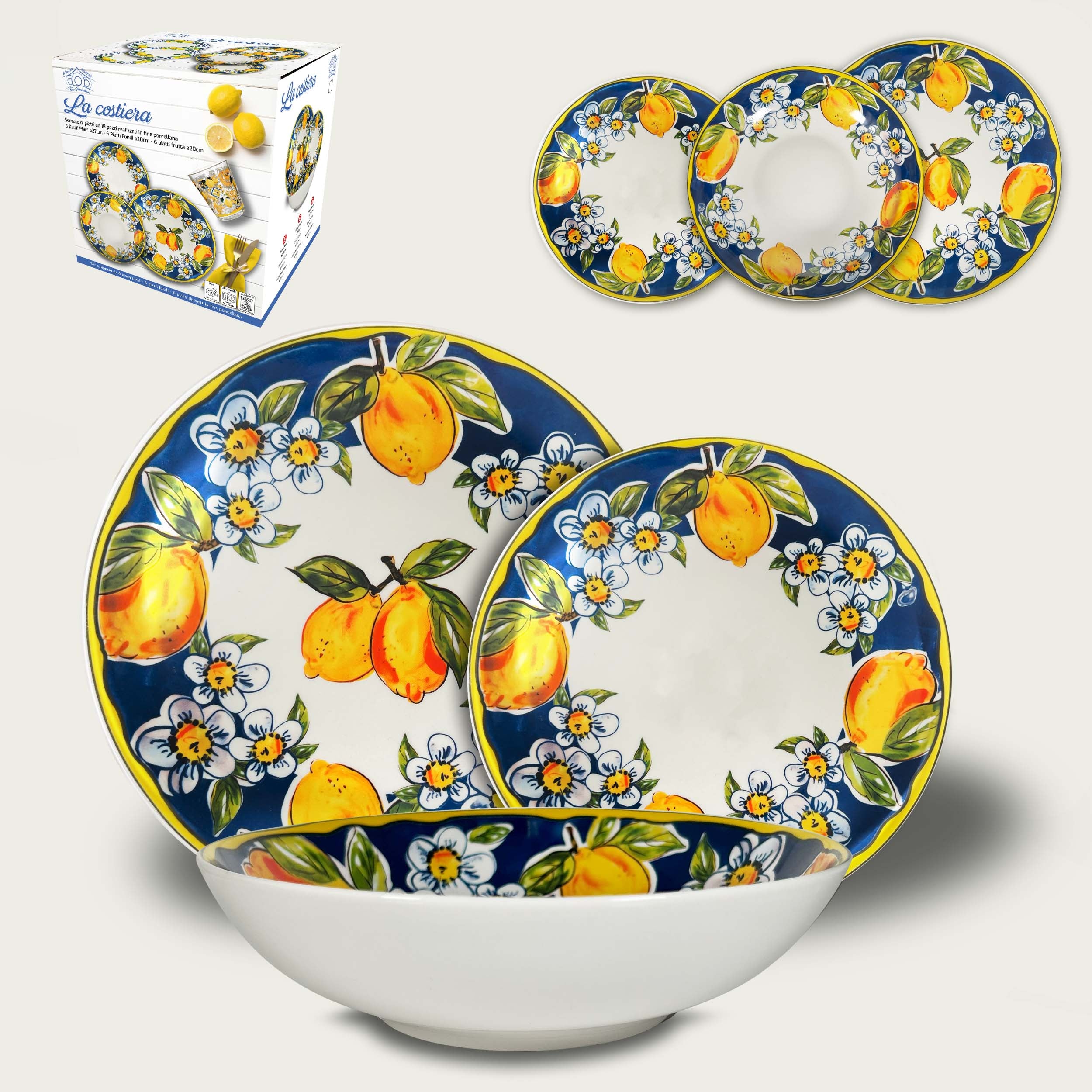 ARCA SERVIZIO PIATTI 18PZ LA COSTIERA LIMONI