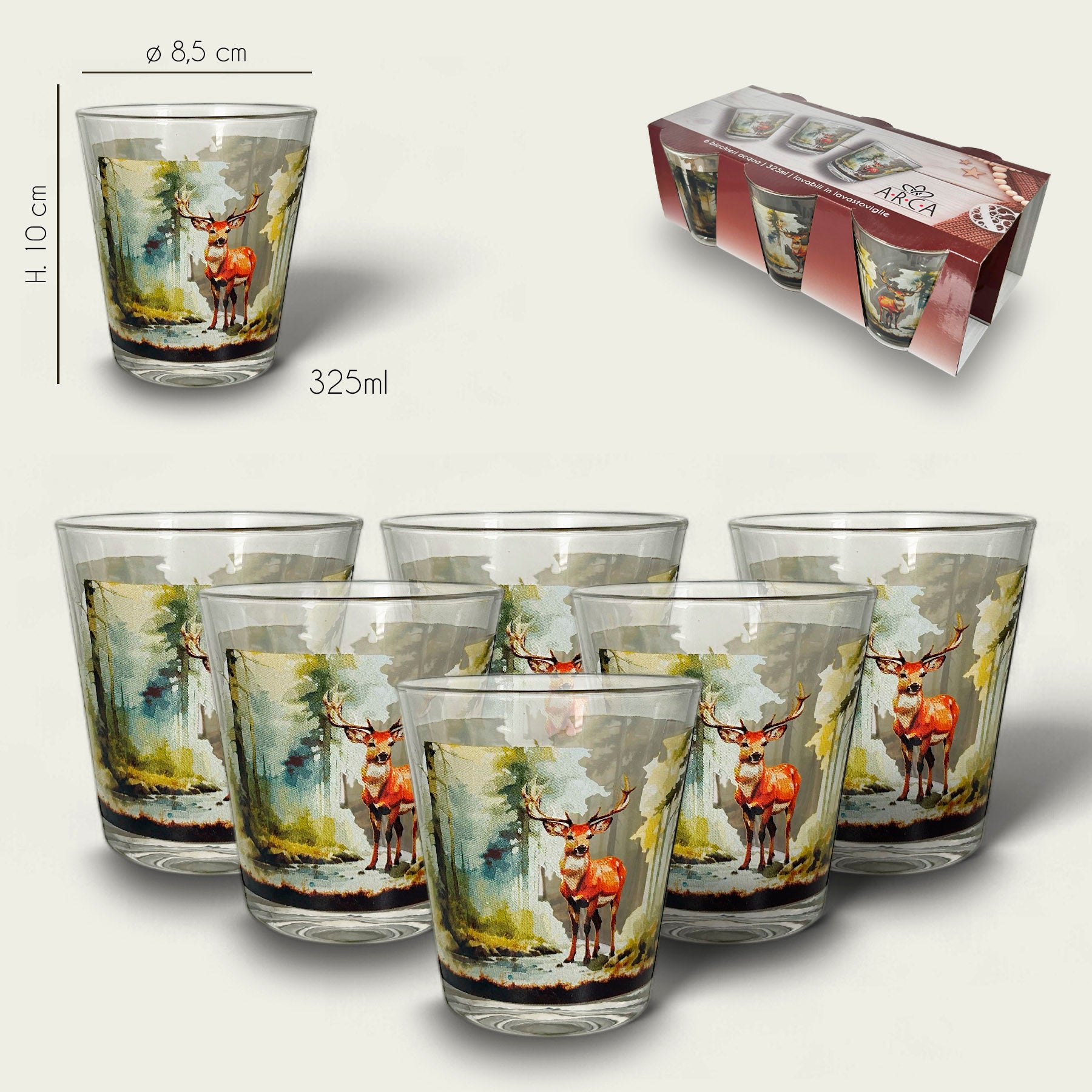 ARCA BICCHIERI 6PZ 30CL CERVO1