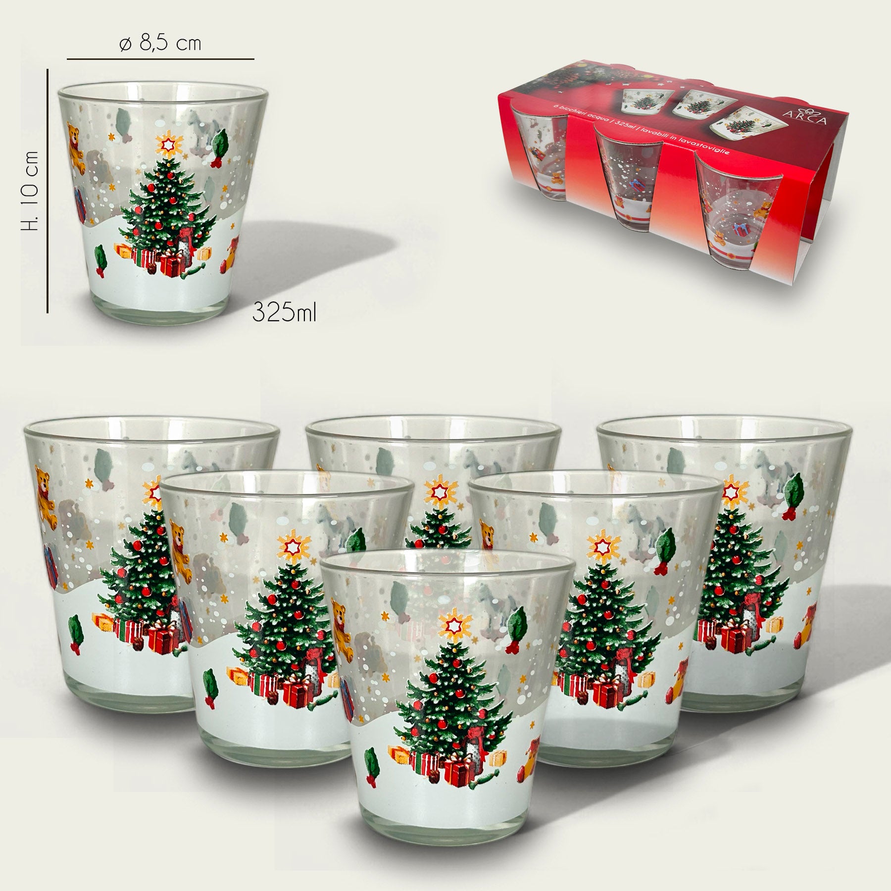ARCA BICCHIERI 6PZ 30CL ALBERO NATALE