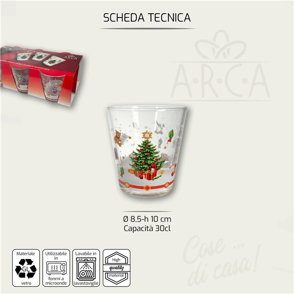 ARCA BICCHIERI 6PZ 30CL ALBERO NATALE 