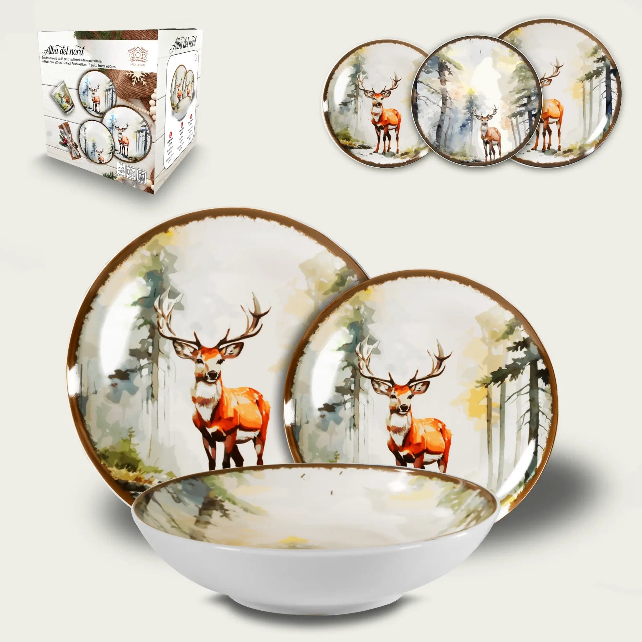 ARCA SERVIZIO PIATTI 18PZ ALBA E NATURA NATALE