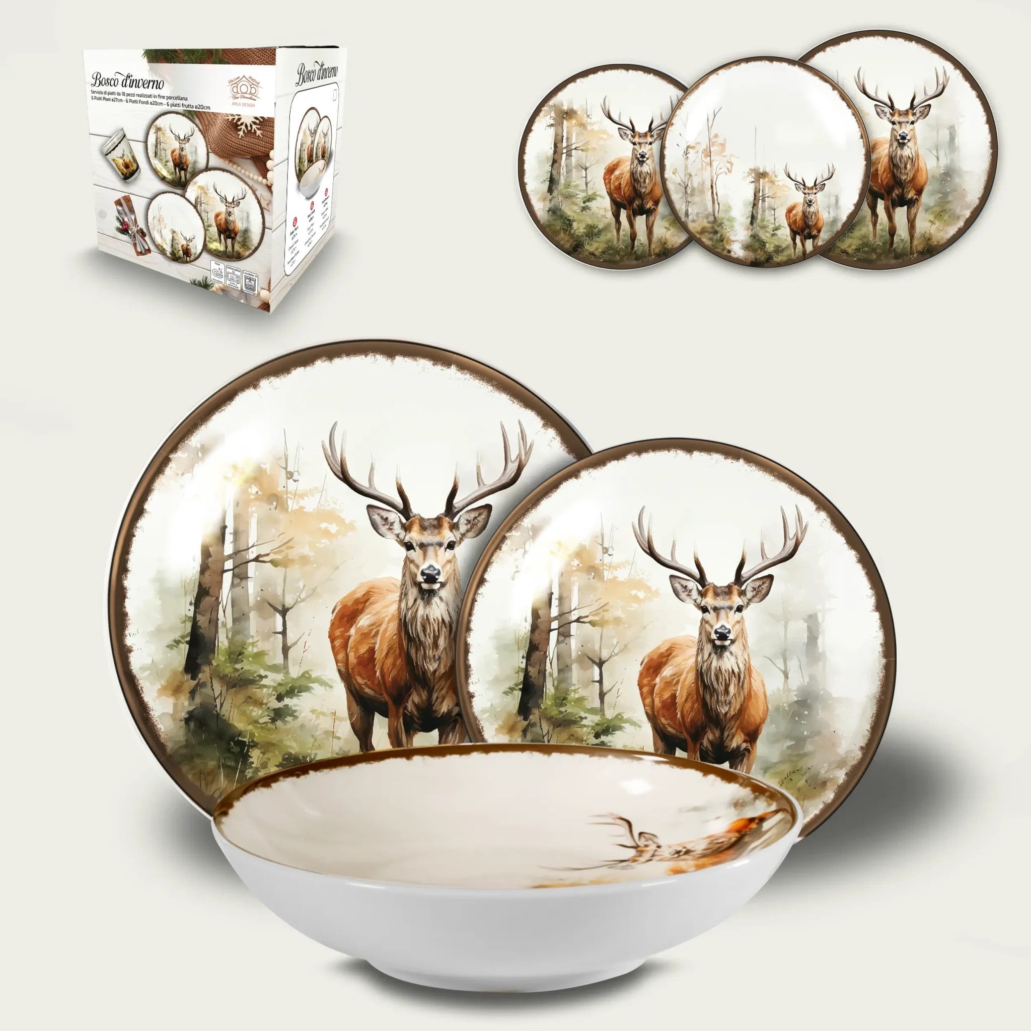 ARCA SERVIZIO PIATTI 18PZ BOSCO D'INVERN NATALE