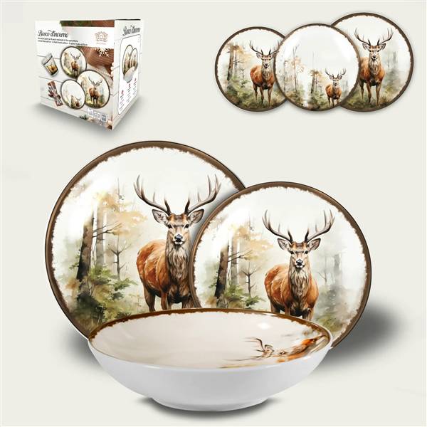 ARCA SERVIZIO PIATTI 18PZ BOSCO DINVERN NATALE