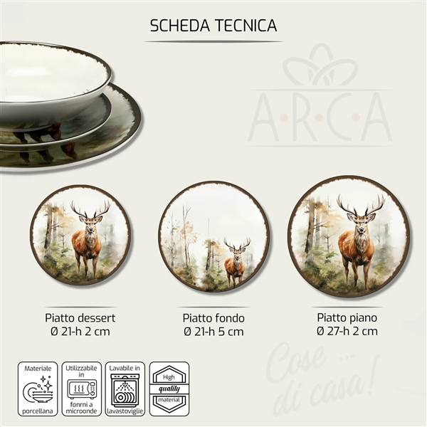 ARCA SERVIZIO PIATTI 18PZ BOSCO DINVERN NATALE