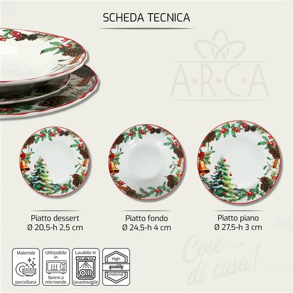 ARCA SERVIZIO PIATTI 18PZ MAGIA NATALE 