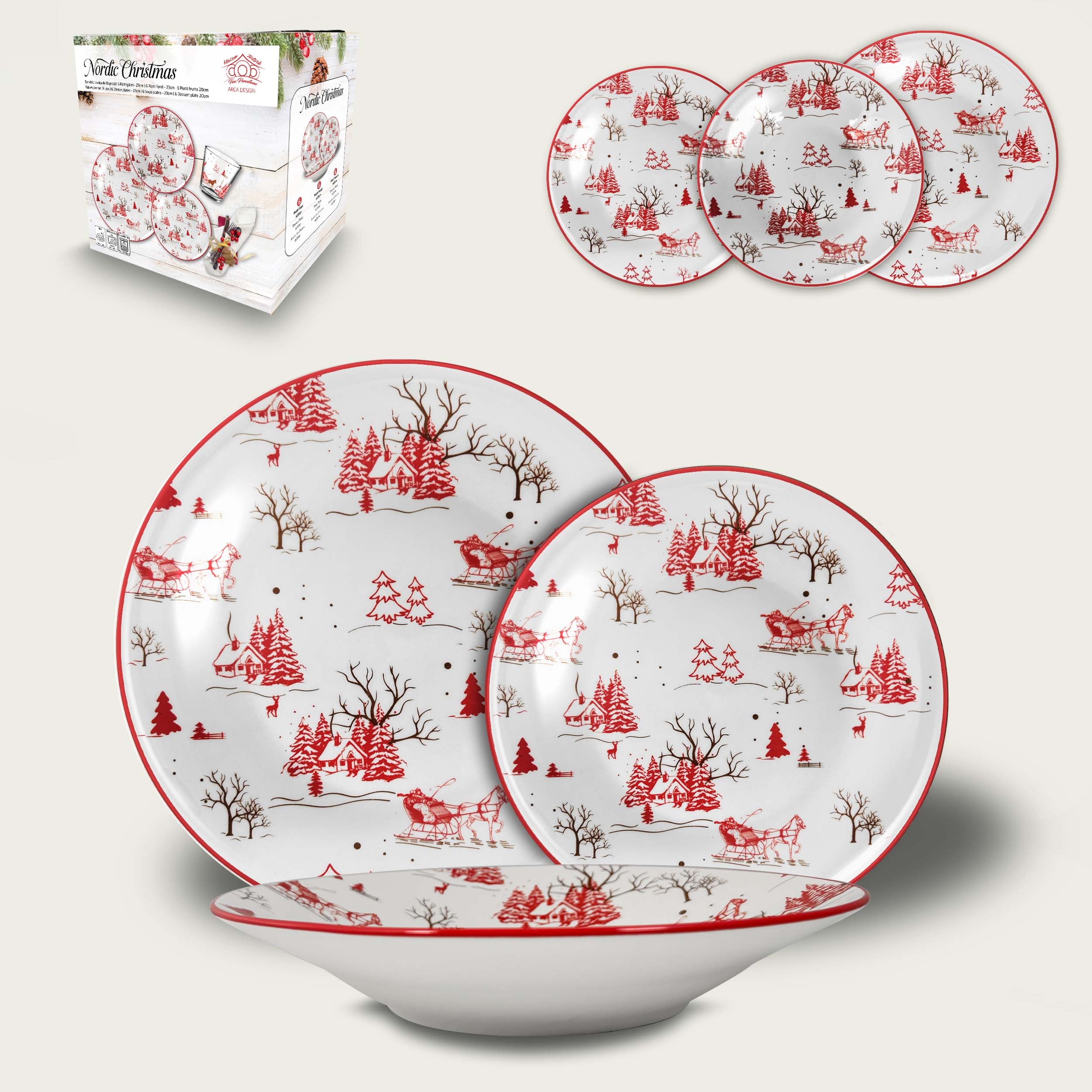 ARCA SERVIZIO PIATTI 18PZ NORDIC NATALE
