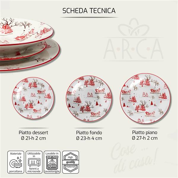 ARCA SERVIZIO PIATTI 18PZ NORDIC NATALE 