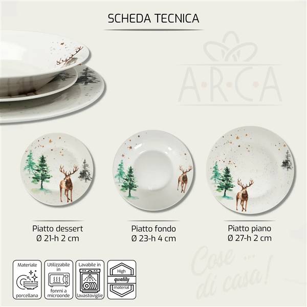ARCA SERVIZIO PIATTI 18PZ STELLA NATALE STELLA DEL NORD