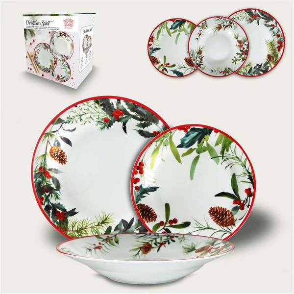 ARCA SERVIZIO PIATTI 18PZ SPIRIT NATALE CHRISTMAS SPIRIT NATALE