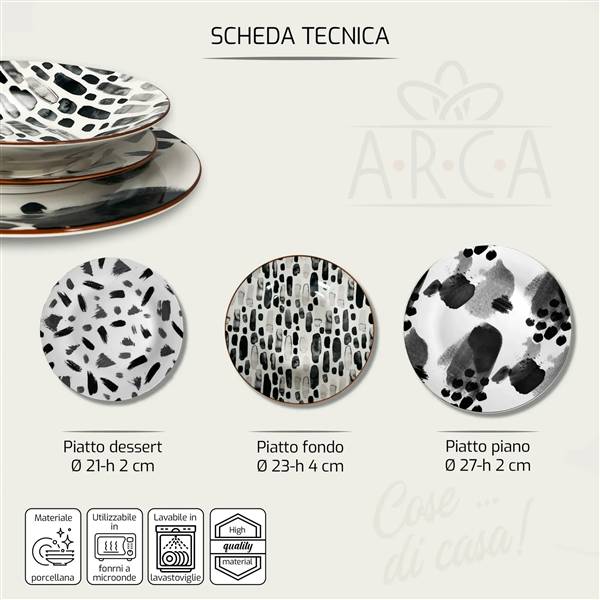 ARCA SERVIZIO PIATTI 18PZ URBAN BLACK 