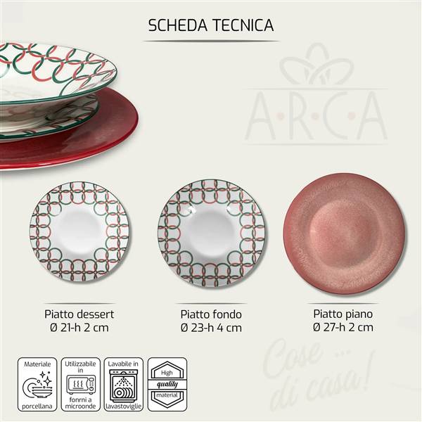 ARCA SERVIZIO PIATTI 18PZ CORALIA 