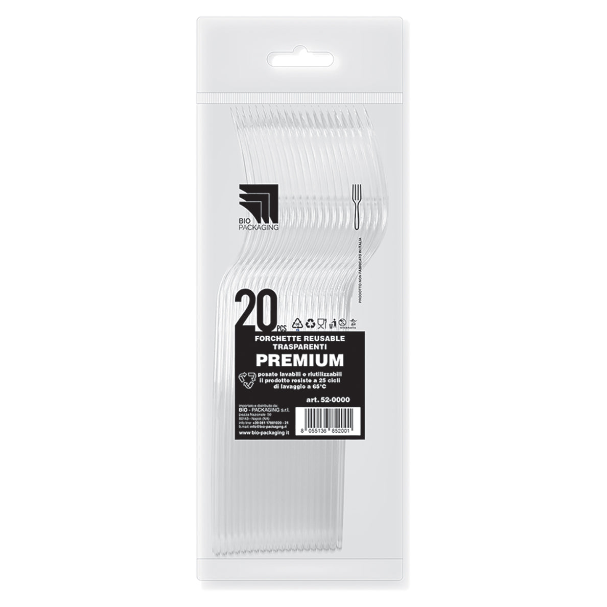 BIO CONF. 20 FORCHETTE PREMIUM TRASPARE 52-0000