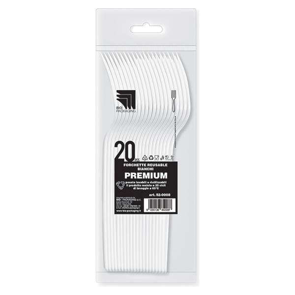BIO CONF. 20 FORCHETTE PREMIUM BIANCHE 52-0008