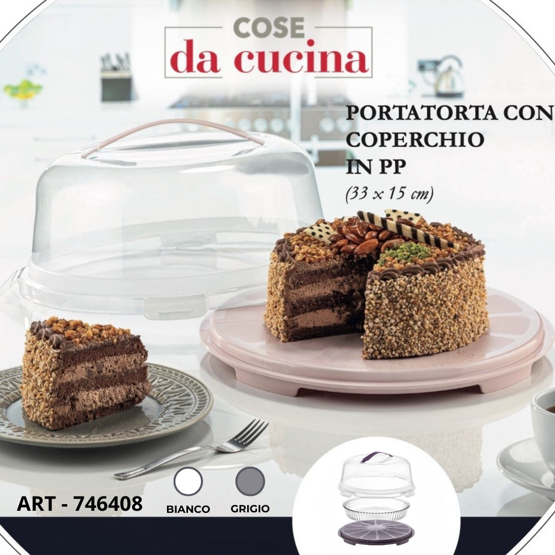 CS PORTATORTA CON COPERCHIO 33X15CM COLORI ASS.