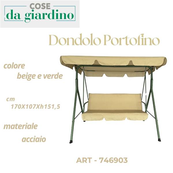 CS DONDOLO PORTOFINO 3 POSTI BEIGE E VER 170X107XH151.5