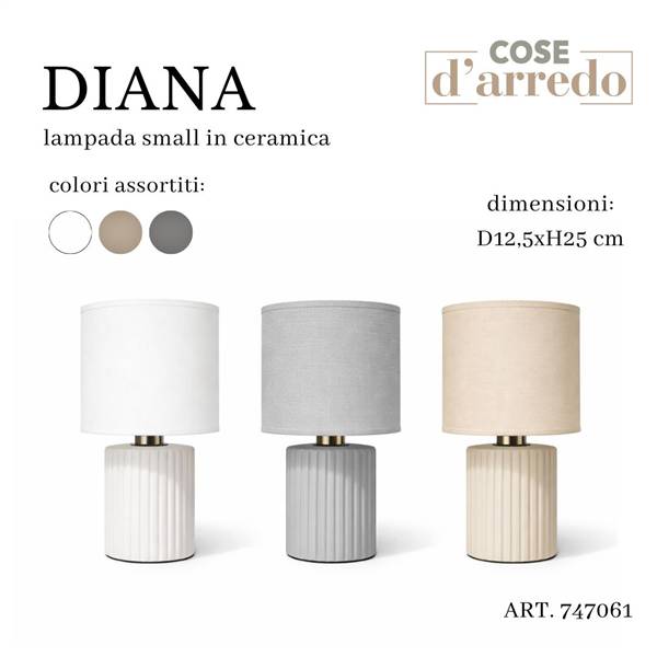 COSENTINO LAMPADA IN CERAMICA DIANA ASS. D.12,5XH.25