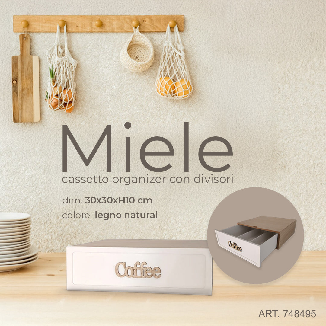 CS PORTACIALDE ORGANIZER BIANCO MIELE 30X30XH10CM