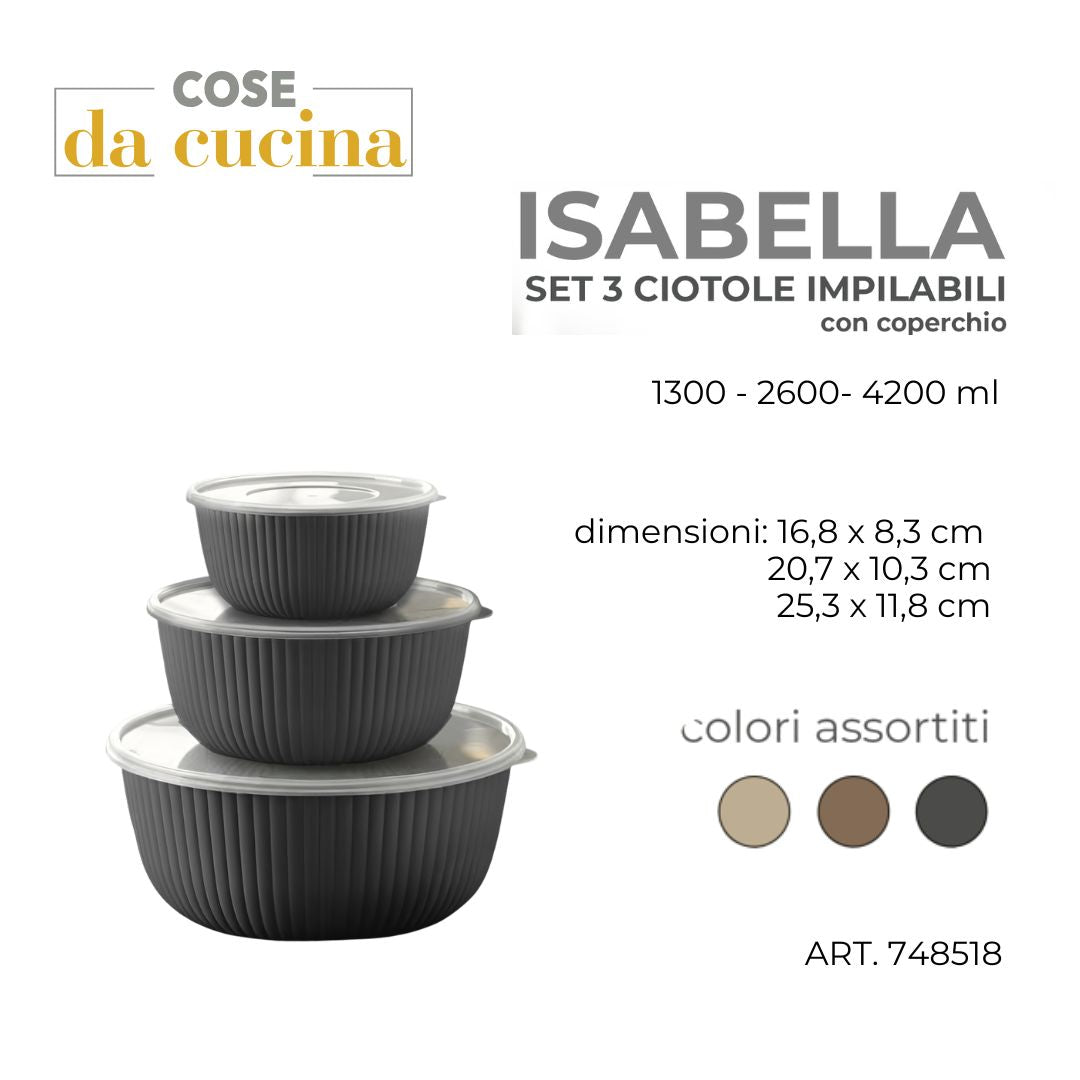 CS CIOTOLE 3PZ ISABELLA CON COPERCHIO