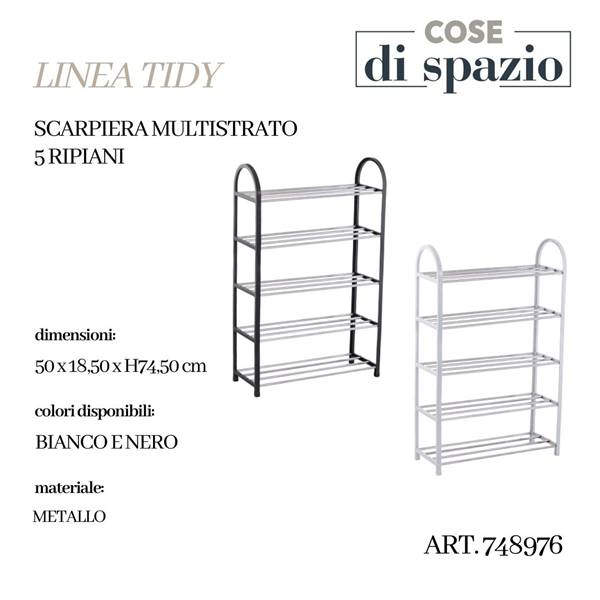 CS SCARPIERA TIDY 5 RIPIANI COL.ASS. 50X18,5XH74,5 CM