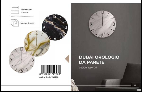 CS OROLOGIO DA PARETE DUBAI D.66 